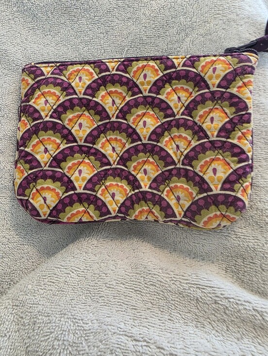 Vera Bradley Handbags - Vera Bradley Quilted Cosmetic Pouch Pouch Bag in "Plum Crazy"